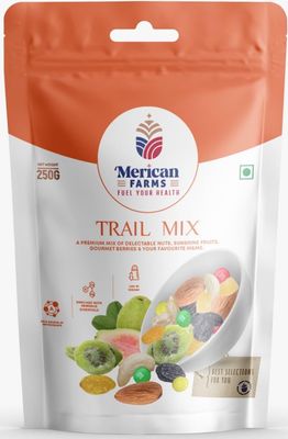 Merican Farms Trail Mix Assorted Mix Dry Fruits Healthy Dry Fruits Mix 250gm (Pack of 1) Healthy Anytime Snacking, Berries,Trail Mixes