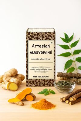 Artesian Alrgydivine | Herbal Respiratory Support Syrup | Relieves Allergy Symptoms, Sneezing, Nasal Congestion, Throat Irritation & Supports Clear Breathing 500ml