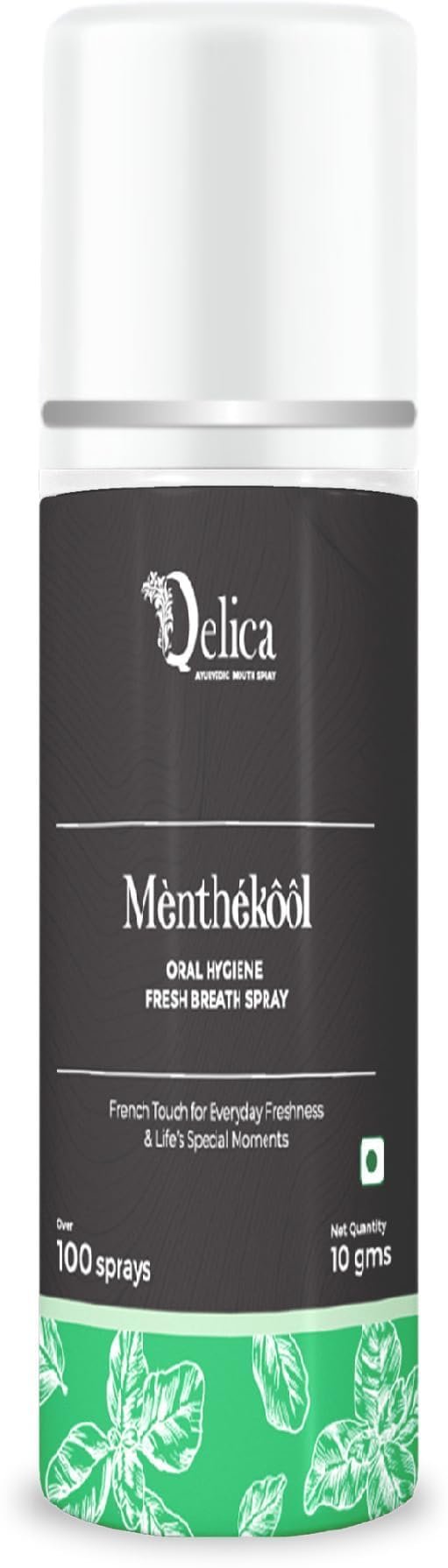 Qelica Menthekool French Touch Special Instant Mouth Freshener Spray, For Kissing Couple, Fresh & Bad Breath, Everyday Long Lasting Freshness 100+ Spray (10 gram)