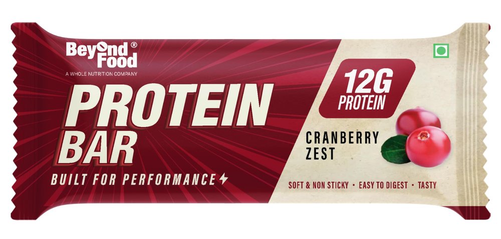 Beyond Food 100% Whey Protein Bars (Pack of 9) | 10g Protein Per Bar | Whole Nutrition | With Dates, Peanuts & Protein Millets | Rich in Vitamins, Fibre & Energy | Boosts Immunity | Cranberry Zest