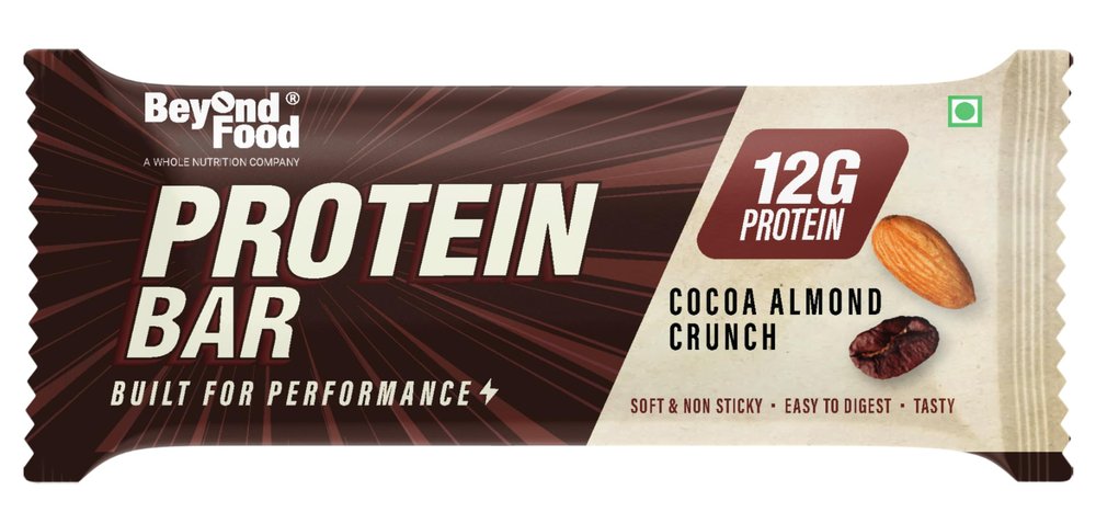 Beyond Food 100% Whey Protein Bars (Pack of 9) | 10g Protein Per Bar | Whole Nutrition | With Dates, Peanut & Protein Millets | Rich in Vitamins, Fibre & Energy | Boosts Immunity | Cocoa Almond Crunch