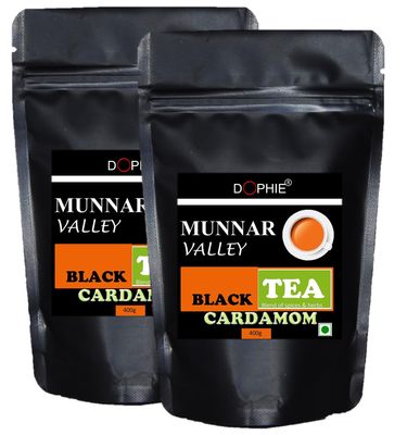 Cardamom Tea Masala Tea| spices Masala Chai | Black Tea powder | Rich Taste & Aroma | Strong Tea | with more spices| Munnar valley tea| 2X400 g (pack of, 2)