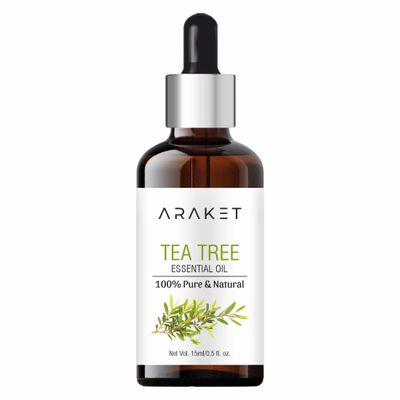 Araket Tea Tree Essential Oil Pure & Natural for Hair, Face, Skin 15Ml