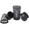 Amazon Brand - Symactive Pro Cyclone Plastic Shaker Bottle with Mixer Ball and Carry Loop | With Extra Compartment | Protein Shaker | Leak-Resistant | (Black, 500ml) view 2