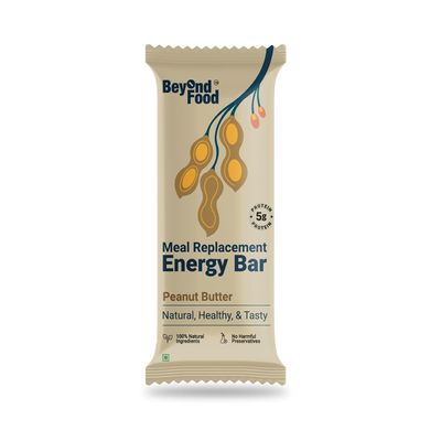 Beyond Food Meal Replacement Bars (Pack of 9, 220 Kcal Each) | 5g Rich Protein | No Added Sugar | Made with Dates, Nuts, Seeds & Dry Fruits | Healthy Snacks for Energy & Fitness | Peanut Butter