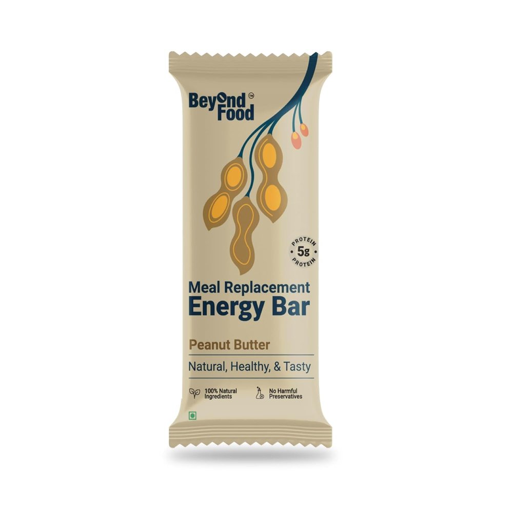 Beyond Food Meal Replacement Bars (Pack of 9, 220 Kcal Each) | 5g Rich Protein | No Added Sugar | Made with Dates, Nuts, Seeds & Dry Fruits | Healthy Snacks for Energy & Fitness | Peanut Butter