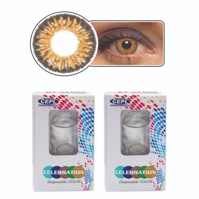 CELEBRATION COLORS Vibrant Disposable Color Contact Lenses - 1 Pair, Color Dream Blue, Optical Power -1.5