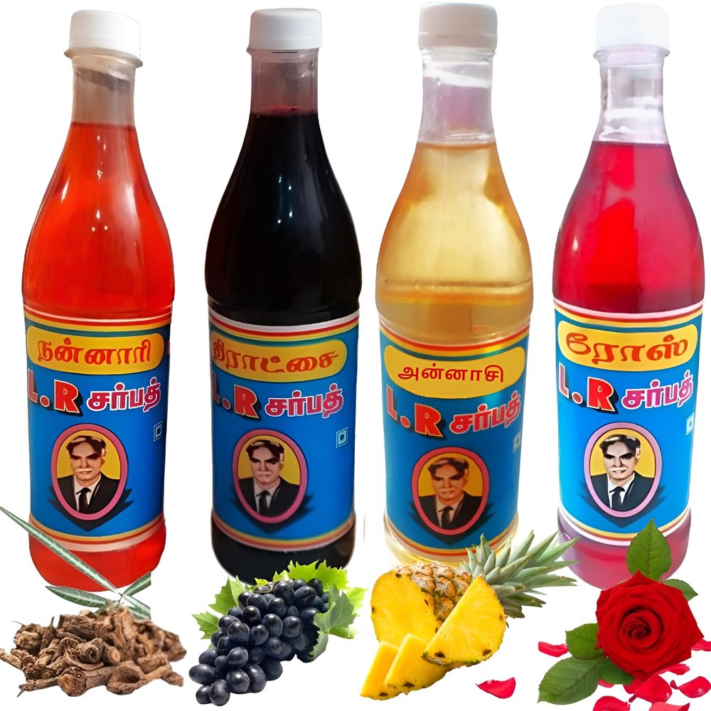 LR Nannari Sharbath 700ml | Natural & Refreshing Cool Drink | Beat the Heat with LR Nanari sarbath (Rose + Nannari + Grape + Pineapple Sarbath, 700ml + 700ml + 700ml + 700ml)