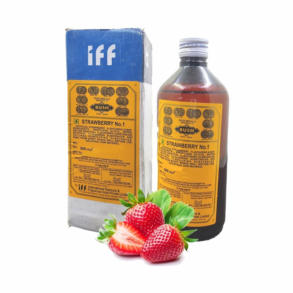 Bakers Galexy-IFF-Strawberry No.1 - Food Essence 500ml (Commenly used in Ice Creams, Cakes, Chocolates, Jems, Jellies , Sweets, Cookies, Milkshakes and etc)-