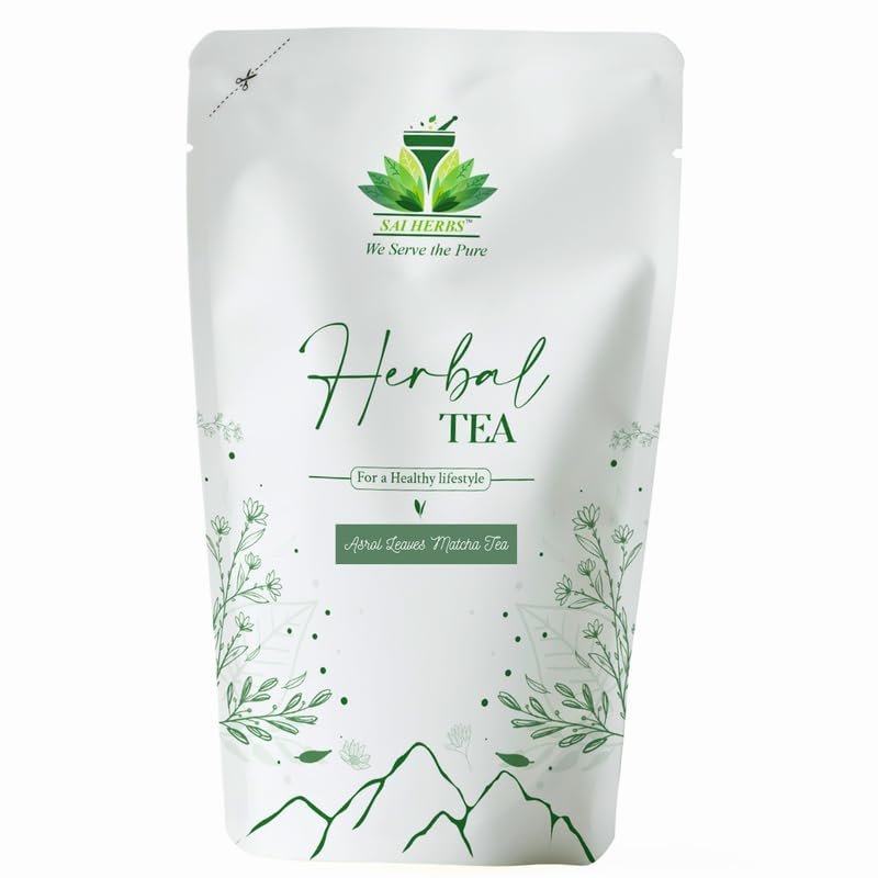 SAI HERBS Asrol Leaves Matcha Tea - Asrol Jadd Matcha Tea - Choti Chandan Leaves Matcha Tea - Boost Immunity - For a Healthy Lifestyle - Luxury Matcha Tea - Pure & Natural (25 Grams)