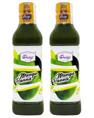 Dadaji Mango Panna Syrup - Aam Panna Sharbat - Refreshing Tangy and Sweet Sharbat (Pack of 2, each 750ml)