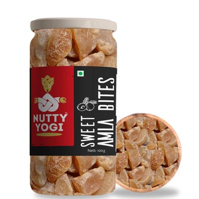 Nutty Yogi Sweet Amla Bites 100g (Pack of 1) | Rich in Vitamin C | Healthy & Natural | Digestive