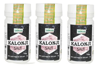 SANSU Namak Kalonji-50g | Kalonji Salt | Boosts immunity| Kalonji ka namak | 100% Pure & Original Kalonji Namak-50g (Pack o f 3)