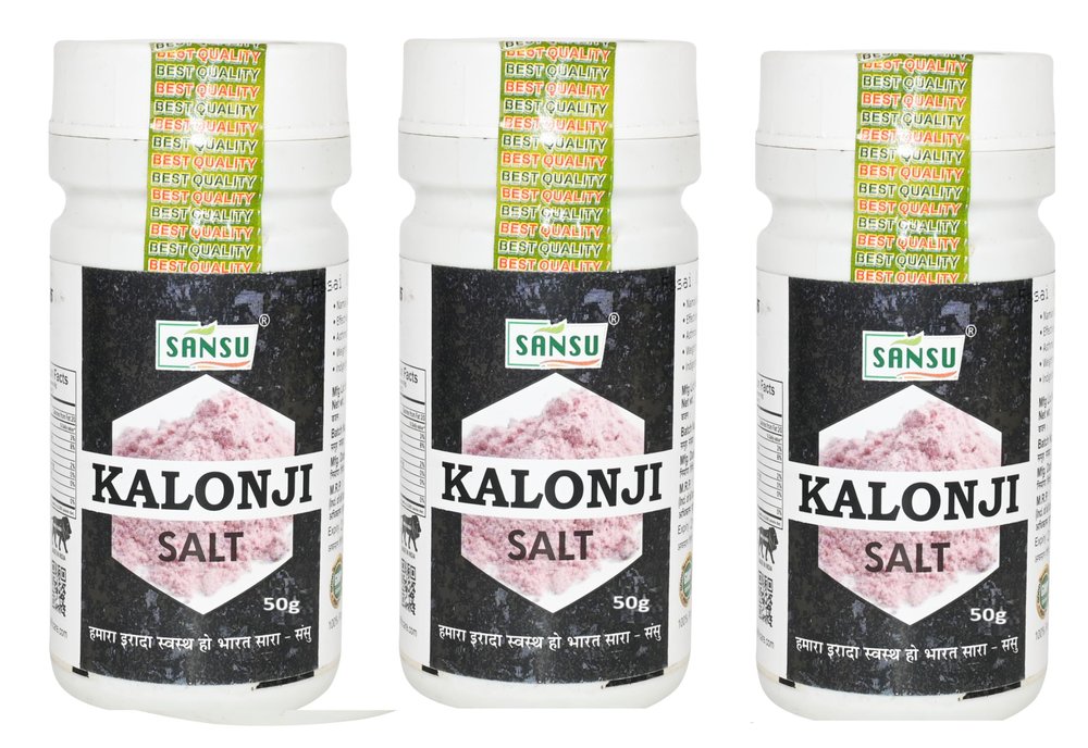 SANSU Namak Kalonji-50g | Kalonji Salt | Boosts immunity| Kalonji ka namak | 100% Pure & Original Kalonji Namak-50g (Pack o f 3)