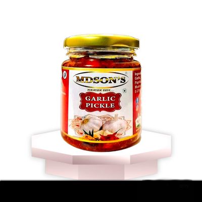 MDSON'S Garlic Pickle Lassan Lahsun Ka Achar Home Made Tasty Pickles (1Kg (Pack of 1)| MS_GARLIC PICKLE_1Kg_1