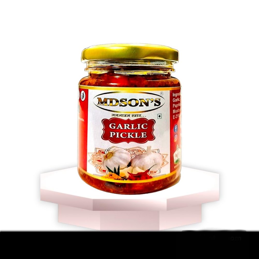 MDSON'S Garlic Pickle Lassan Lahsun Ka Achar Home Made Tasty Pickles (1Kg (Pack of 1)| MS_GARLIC PICKLE_1Kg_1