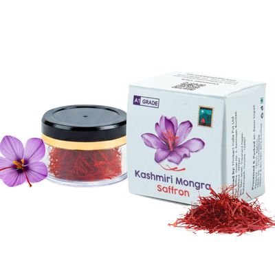 My Pahadi Dukan Kashmiri Mongra Saffron 1g, Premium A++ Grade Kesar, Handpicked, lab tested, Natural Strong Aroma & Deep Crimson Color, Authentic Kesar for Cooking, Pooja & Skin Glow