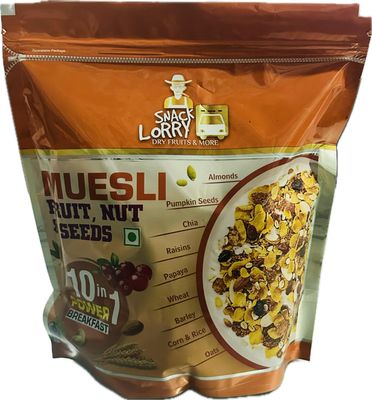 Snacklorry Wholegrain Breakfast Muesli Fruits, Nuts + Seeds with Flax and Chia seeds, 500 g - Whole grain, High Protein, High Fibre, No chemical, Omega rich, contains antioxidents (700 g (Pack of 1))