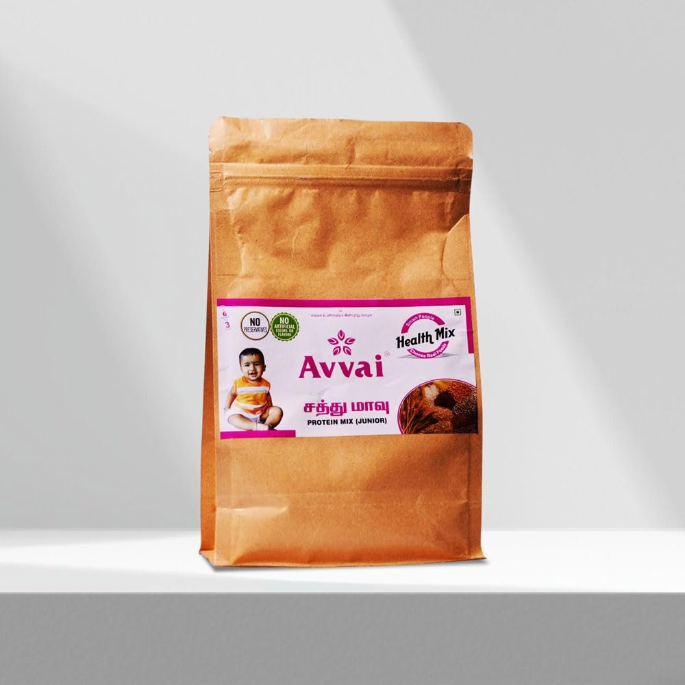 Avvai Protein Junior Nutrition Mix | Enriched with Nutrients, Gluten-Free | Dietary Fiber | Low Fat, Nutrient Rich & Balanced Formula | 500 GR