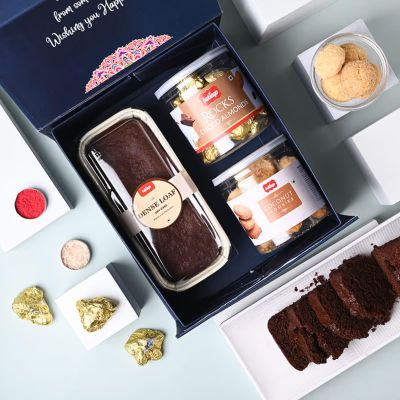 FlowerAura Premium Gift Hamper of Tea Cake & 2 Cookies In Box Gift For Birthday | Anniversary | Love | Girlfriend's Day | Mothers Day Gift For Mom (Same Day Delivery)