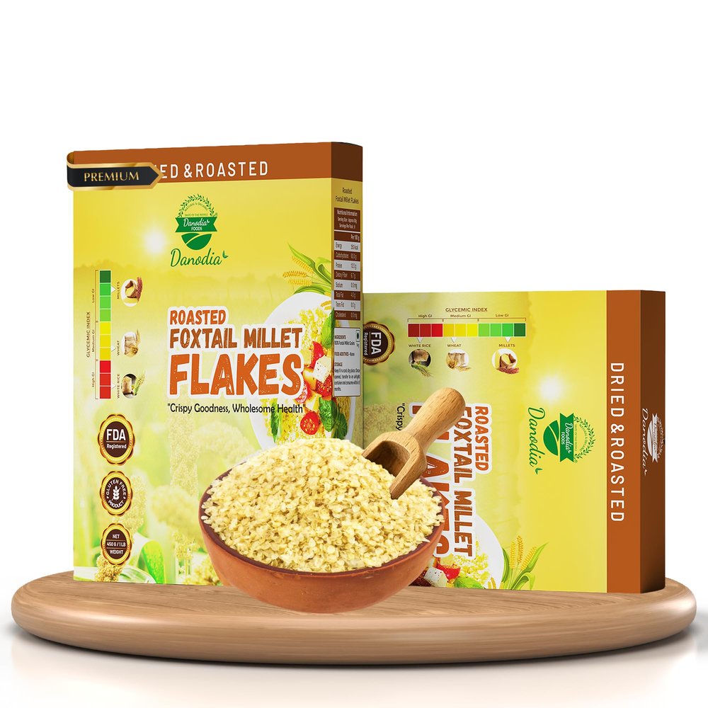 Danodia Foxtail Millet Flakes 450g | 100% Natural & Gluten-Free | High Fibre & Protein | Diabetic-Friendly Breakfast Cereal | No Added Sugar | Healthy Snack | Ready-to-Eat Superfood