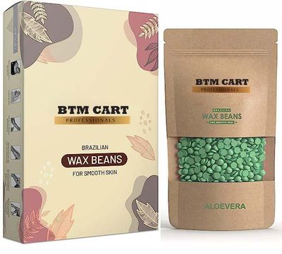 BTM CART AloeVera Painless And Stripless Hair Removal Hard Wax Beans For Women, Eyebrow, Back, Chest, Bikini Areas Wax Beans, Legs, Arms, Beards Wax Beans(100 Gram) Pack Of 1