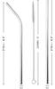 ANKUS Reusable Stainless Steel Straw with Cleaning Brush Metal Straw for Drinking Juice 8.5 Inch (2 Bent + 2 Straight + 1 Brush) view 2