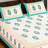 Flyrra 144TC 100% Cotton Feel Bedsheet for Double Bed with Two Double Size Pillow Covers Soft/Breathable - 90x100 Inches view 2