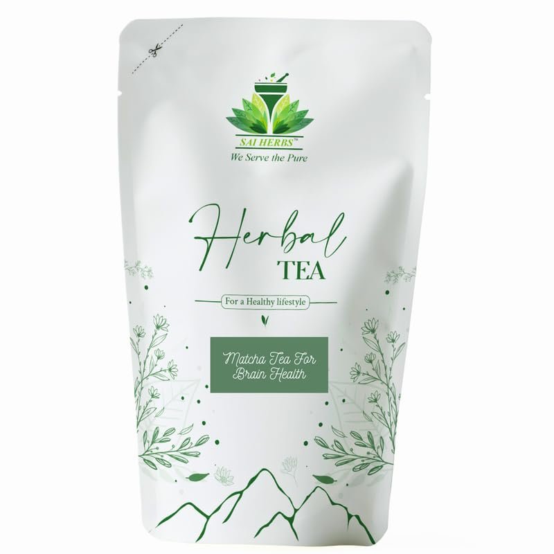 SAI HERBS Matcha Tea for Brain Health - Good for Sharp Brain - For a Healthy Lifestyle - Luxury Matcha Tea - Pure & Natural (25 Grams)
