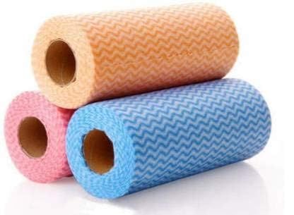 Kitchen Towels Rolls Tissue Paper Rolls Towel For Wipes & Cleaning Home Napkins Reusable Paper Towel Tissue Rolls Origami Paper Washable & Reusable Multi purpose - Pack of 3