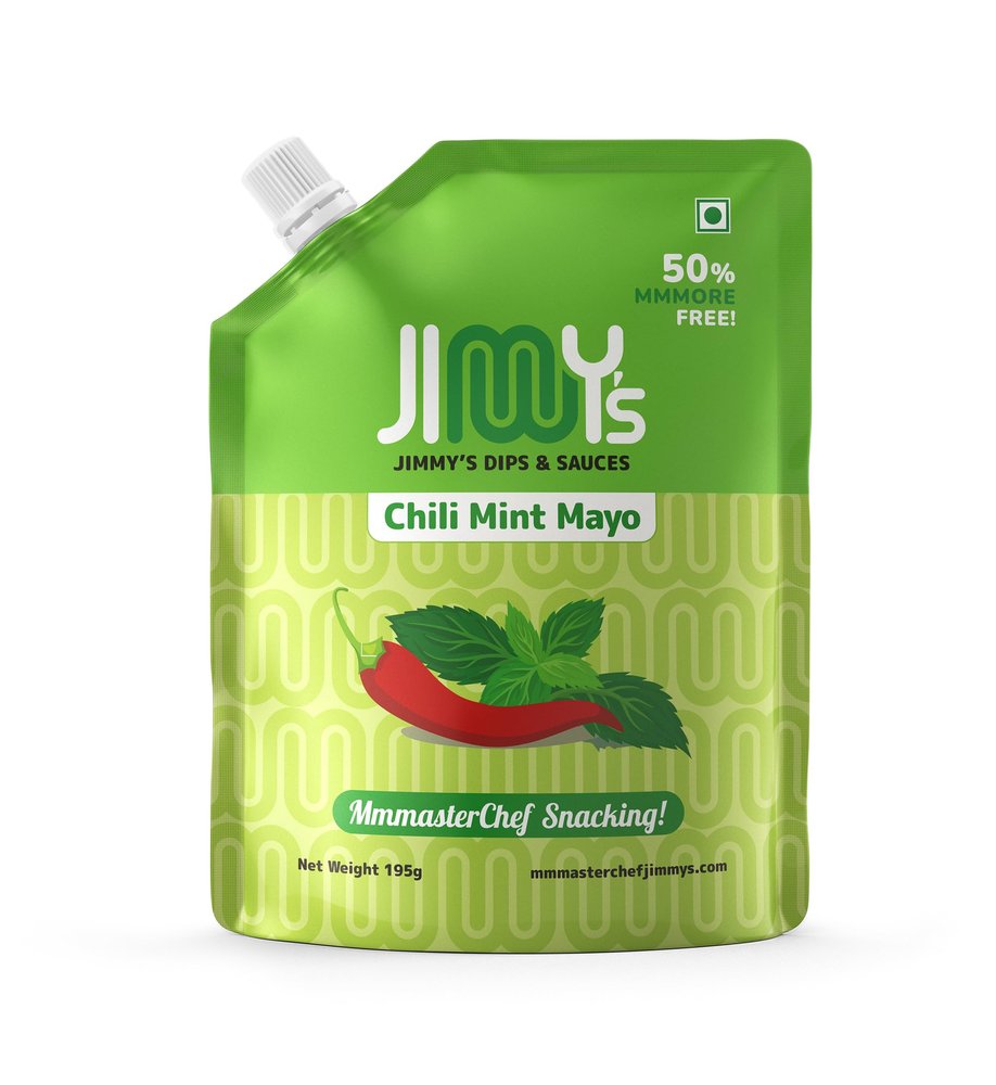 Jimmys Chili Mint Mayo | 100% Eggless | Spicy Chili Meets Cool Mint | Perfect Dip for Fries, Wraps, Burgers & Salads | 195g