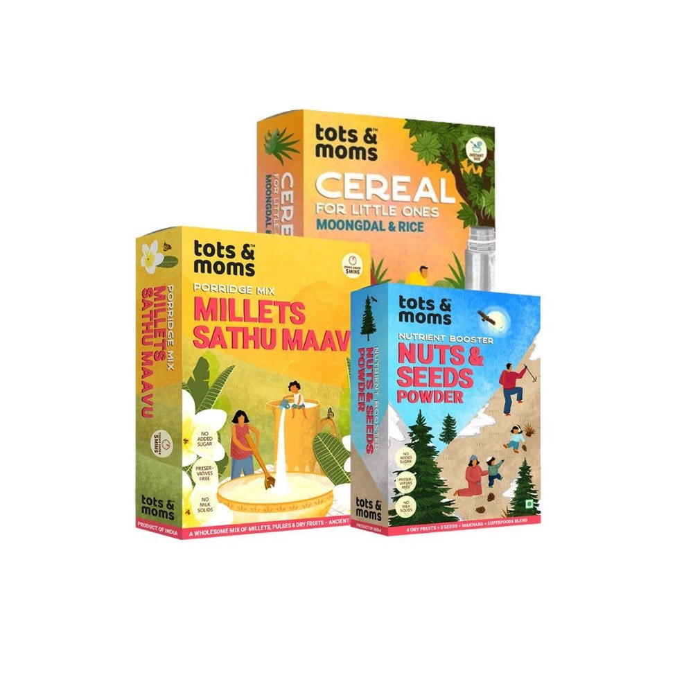 Tots & Moms Cereal Combo | Protein Rich Foods - Pack of 3