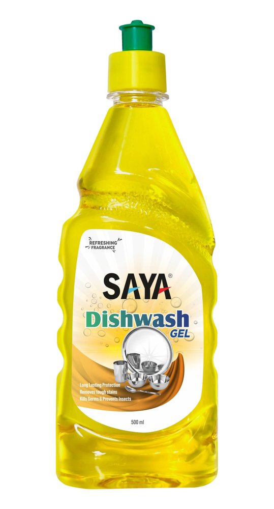 Saya Dishwash Gel | Dish Cleaning liquid gel cleans grease residue, sticky food, oil stains | Suitable for cleaning Tea, Coffee, ketchup, turmeric, red chilli food stains | 500 ml | Pack of 1