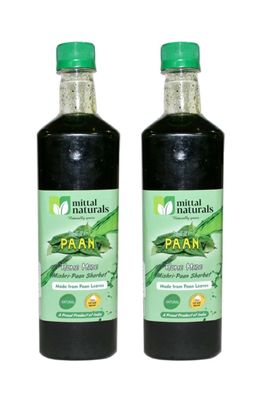 Mittal Organics Combo I Mittal Naturals Paan Mishri Sharbat I Ruh E Paan Mishri sharbat I Home Made Sharbat 750ml x 2 (Pack of 2)