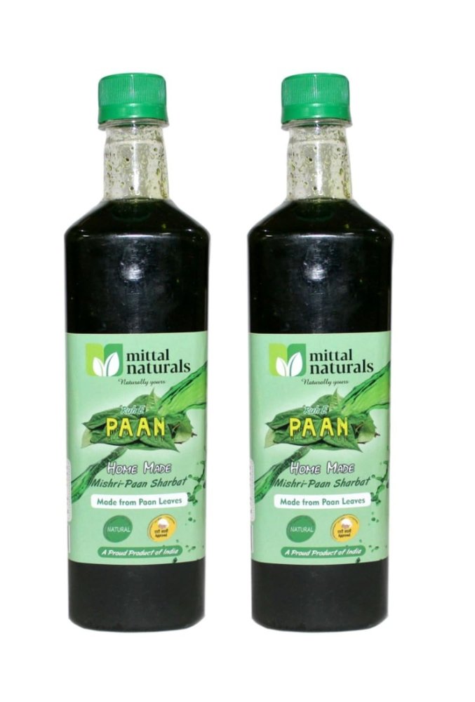 Mittal Organics Combo I Mittal Naturals Paan Mishri Sharbat I Ruh E Paan Mishri sharbat I Home Made Sharbat 750ml x 2 (Pack of 2)