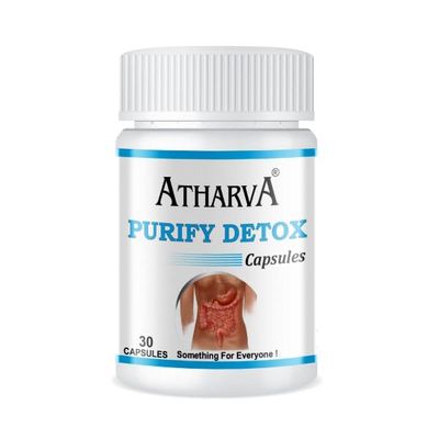 ATHARVA Purify Detox Capsules Overall Detoxification of the Body, Helps Eliminate Toxins & Improve Digestive System 30 Caps