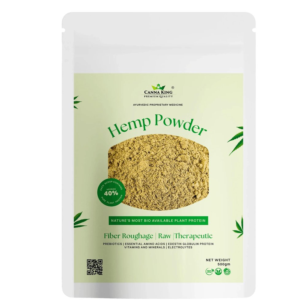 Canna King Hemp Powder 500g, Natural plant protein powder, Vegan Protein rich in Dietary fiber for Muscle strength & Gut Health