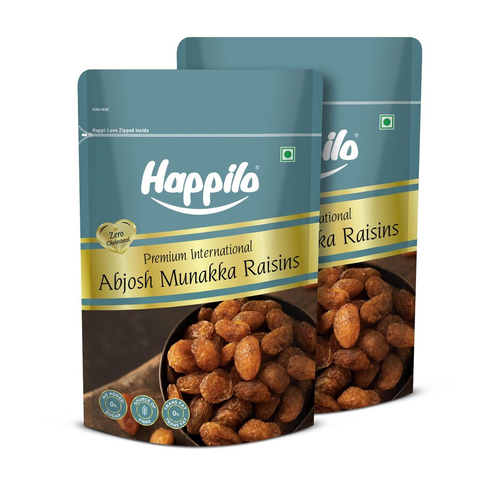 Happilo Premium Abjosh Munakka 200g (Pack of 2) | Large Golden Raisins | Premium Kishmish/Kismis | Healthy Dry Fruits | Naturally Sweet, Tasty & Rich in Antioxidants