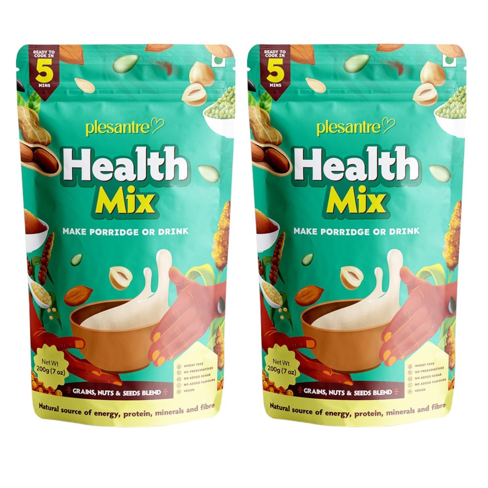 NutriBlend Multigrain Health Mix, Diverse Array of Grains, Millets, Nuts, Seeds and Lentils - 200g x Pack of 2