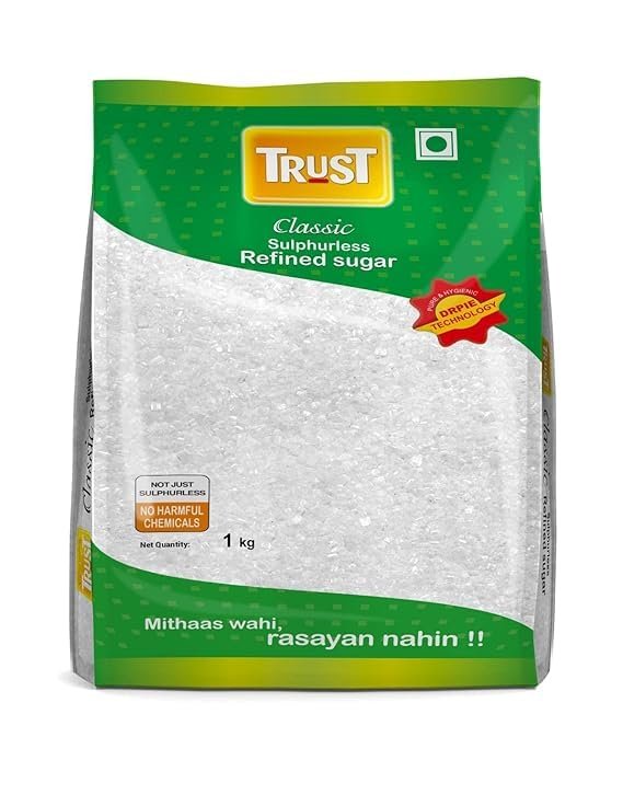 Trust Classic Crystal Sugar| Double Refinded Sulphurless Pure Crystal Sugar | 1 Kg Pack