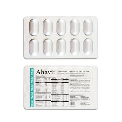 ALLDAY PHARMA Ahavit Multivitamin | Multivitamin with Probiotics | Tablet with Vitality, Mineral, Antioxidant, Vitamins | Health for Men & Women (10 Tablets)