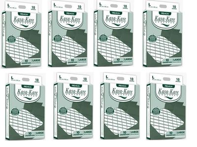 Kasa Kare Underpads, Large - 60x90 cm, 80 Sheets - Disposable Bed and Furniture Protectors, Leak-Proof, Ultra Absorbent - Pack of 8