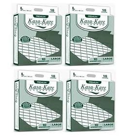 Kasa Kare Underpads, Large - 60x90 cm, 40 Sheets - Disposable Bed and Furniture Protectors, Leak-Proof, Ultra Absorbent - Pack of 4