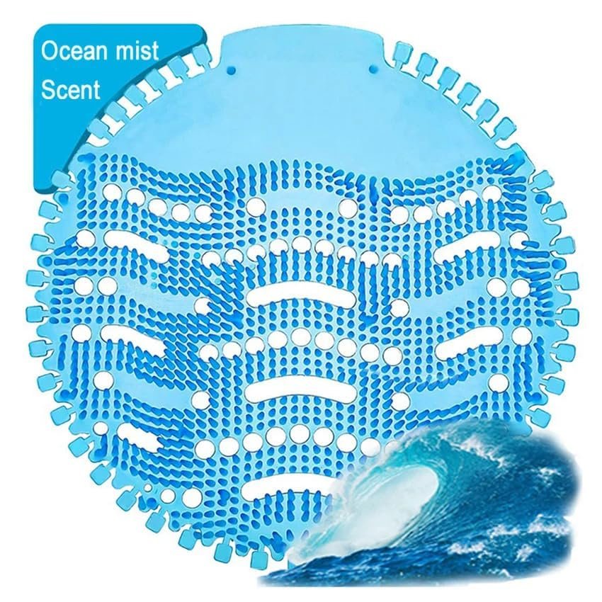 Urinal Screen Mat For Toilets, Kitchen & Bathroom Sinks.Ocean Mist Flavour In Blue Color (Pack Of 14)