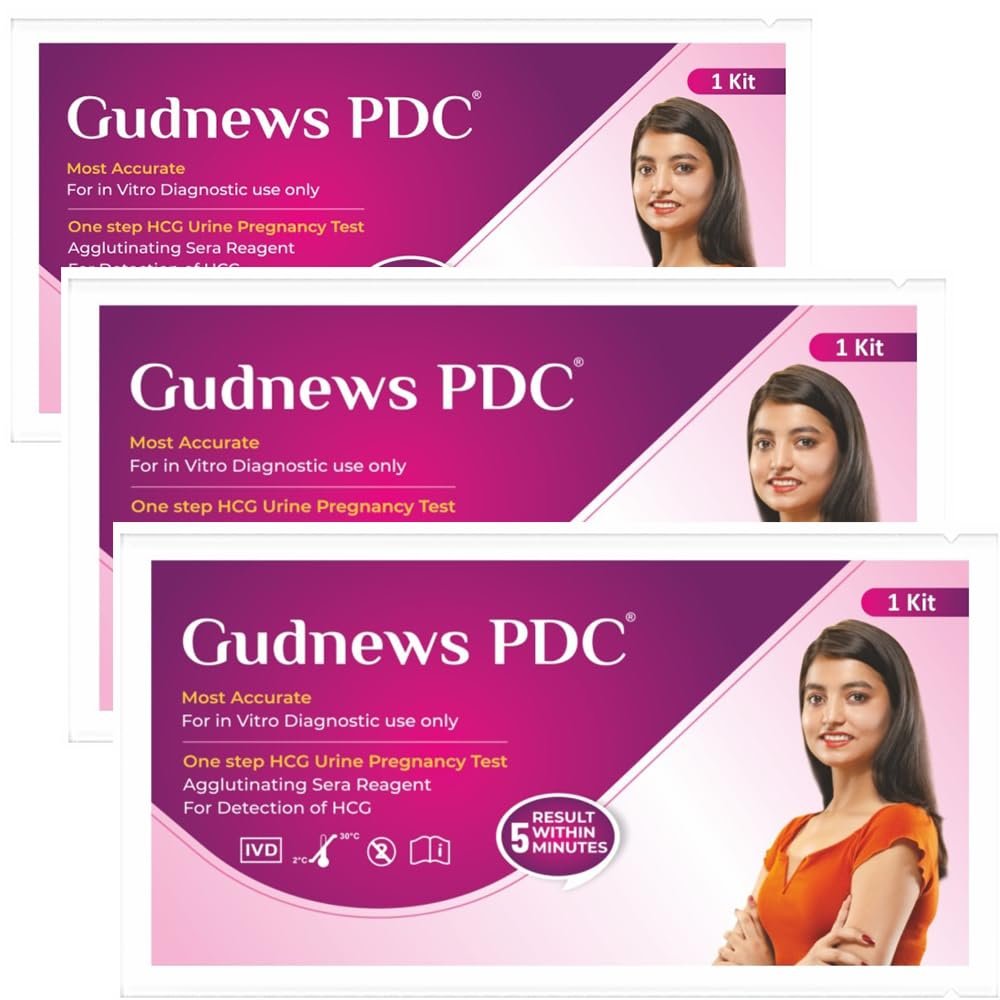 Gudnews PDC One Step HCG Urine Pregnancy Test Kit Device | Results within 5 Mins (Pack of 3) kits