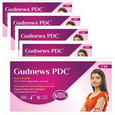 Gudnews PDC One Step HCG Urine Pregnancy Test Kit Device | Results within 5 Mins (Pack of 5) kits