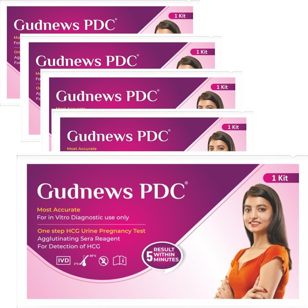 Gudnews PDC One Step HCG Urine Pregnancy Test Kit Device | Results within 5 Mins (Pack of 5) kits