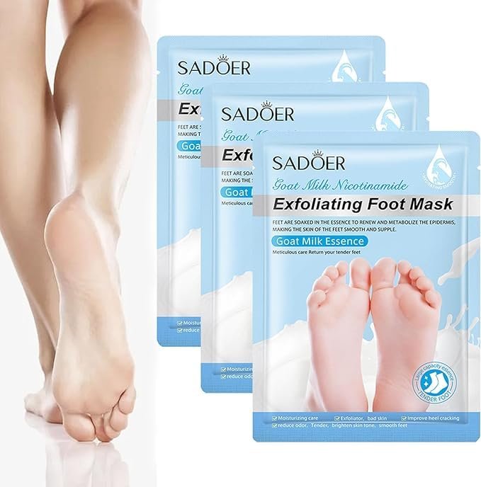 ADBHUTANAND Foot Peel Mask For Dead Skin Removal Dry Cracked Callus Remover Hydrating Sock Deeply Moisturizes Dry & Dull Skin Reduces Pigmentation- Goat Milk Essence,1