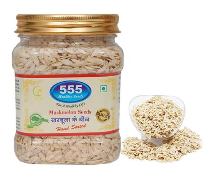 555 Muskmelon Seeds/Kharbooz Magaz/Kharbooja Beej 300 GMS I Natural Muskmelon Seed for Eating High in Protein I Jar Packing