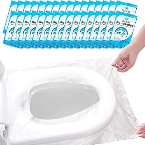 AJB Disposable Toilet Seat Covers - 50 Sheets | No Direct Contact with Unhygienic Seats| Easy To Dispose| Nature Friendly| Must Have For Women and Men (50Pc In One Packet)